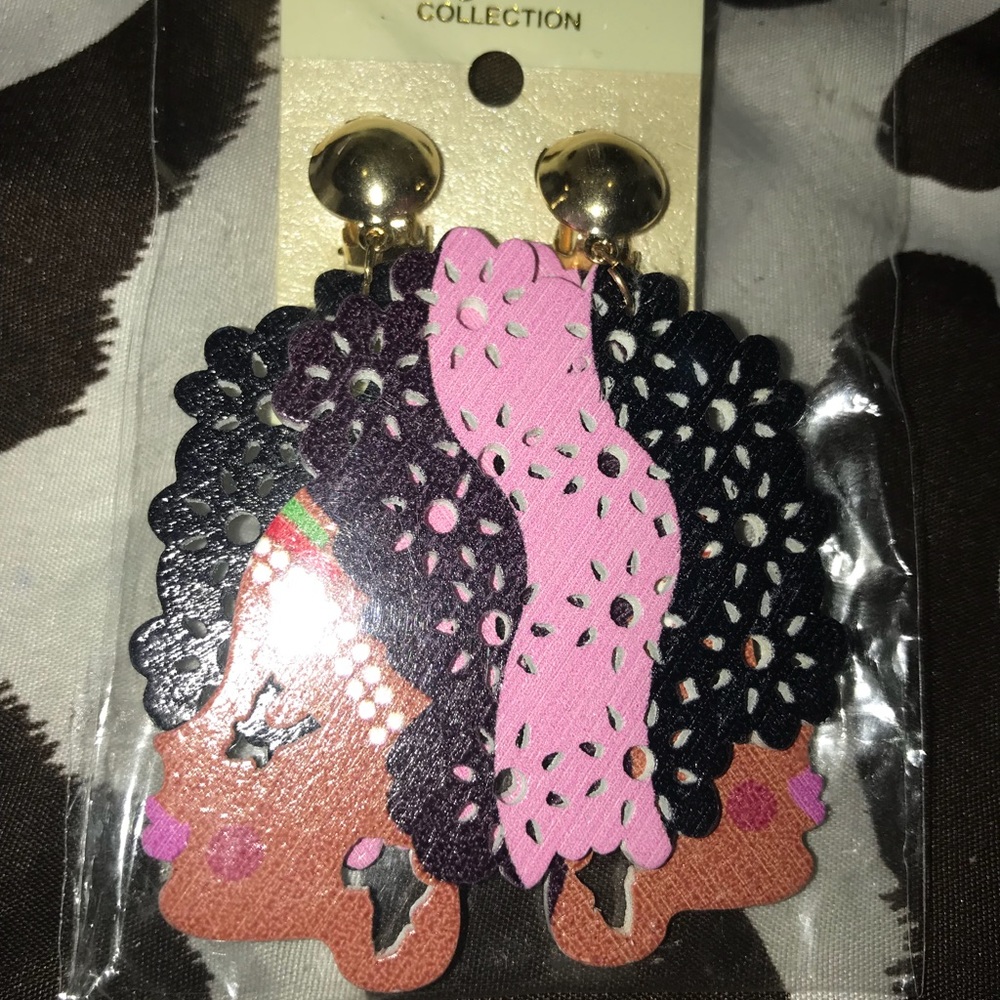 Wooden Clip On Earrings